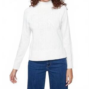 NEW CHARLIE B alpine ski mock neck sweater in cream